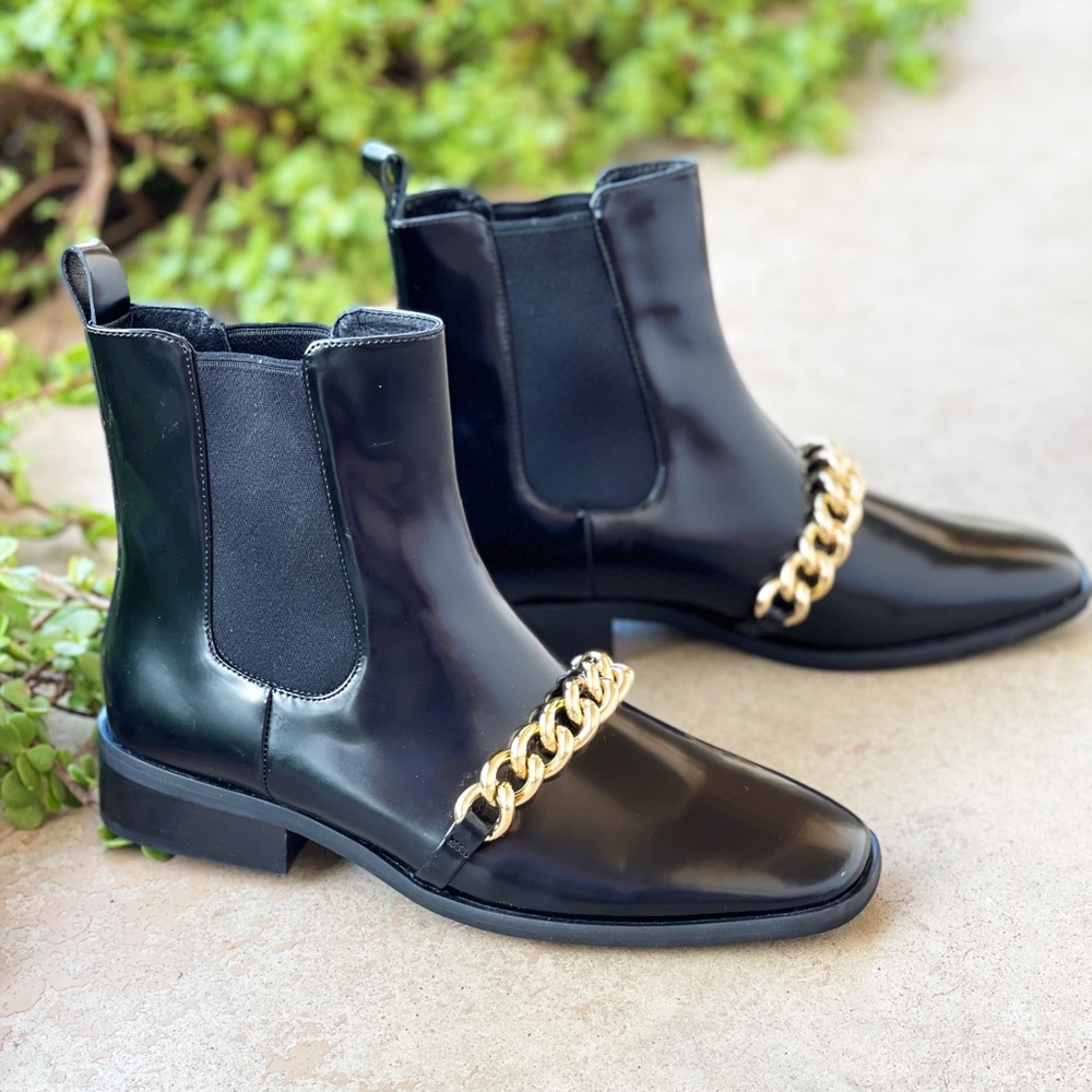 Jeffrey Campbell Emrys Chelsea Boot in Black Gold